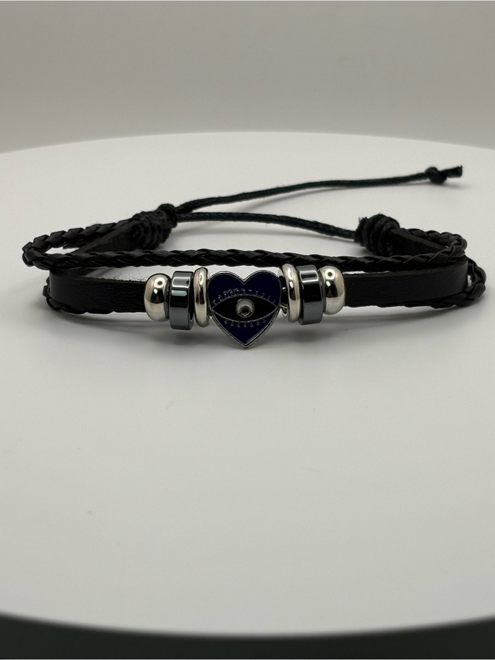 🧿 Evil Eye Heart Adjustable Black Bracelet